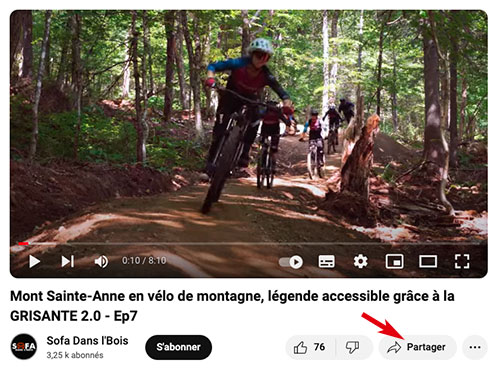 Exemple de vidéo sur le site Youtube
